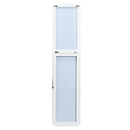 Miroir Autoportant Rectangulaire Pleine Longueur Cadre En Bois Massif 160 X 37Cm Blanc